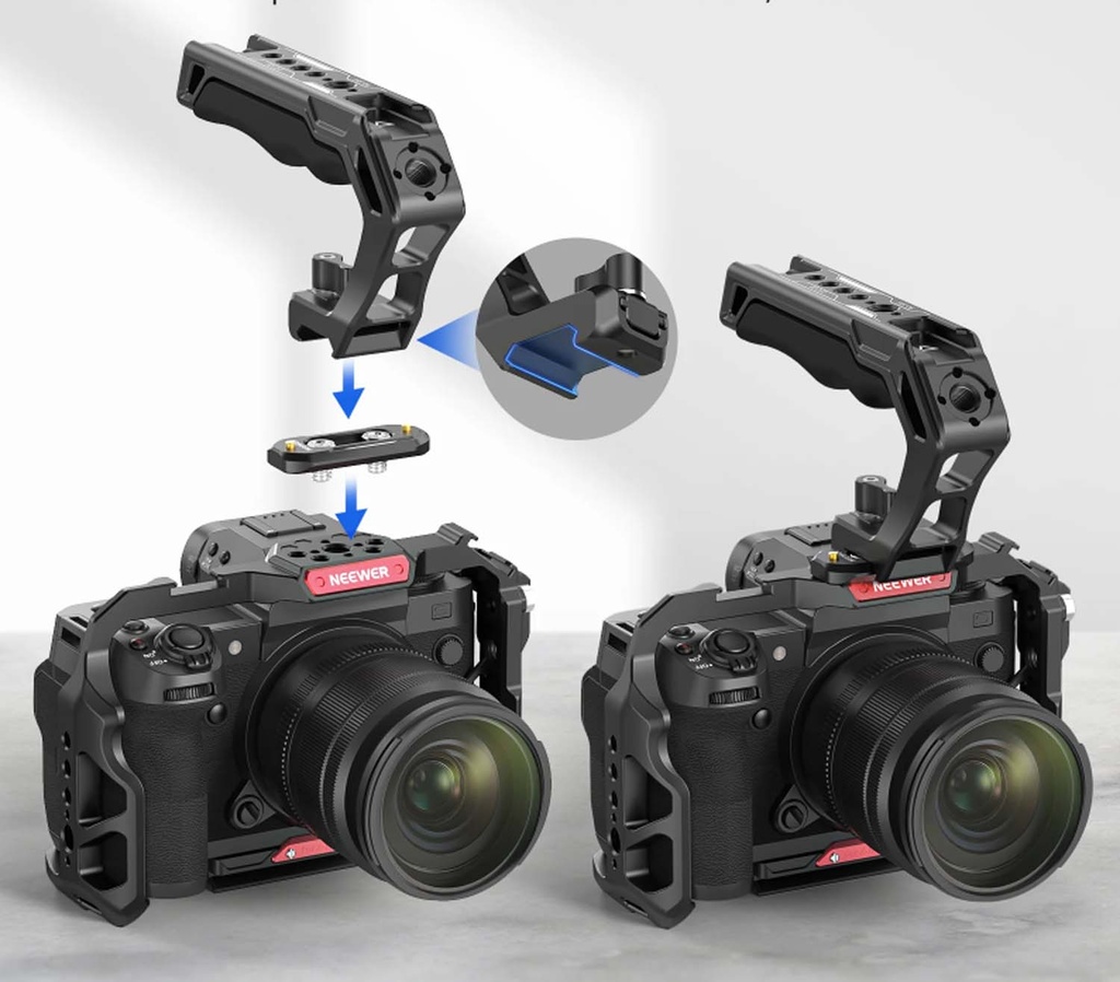QUICK RELEASE TOP HANDLE WITH NATO RAIL & CLAMP FOR CAGE 
